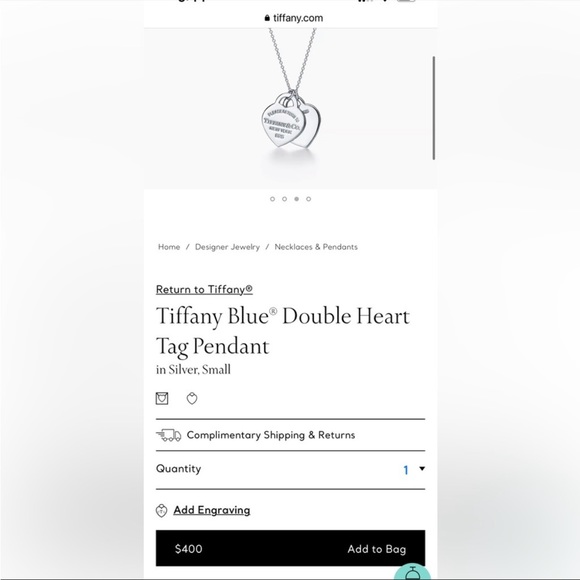 Tiffany & co necklace two heart pendant 16 inches New! ๐ฅ๐ฅ๐ฅ๐ฅ - Picture 6 of 14